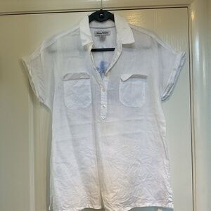 Tommy Bahama White Linen Button-Up Shirt